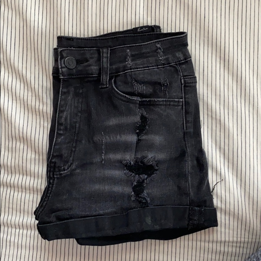 Black jean shorts